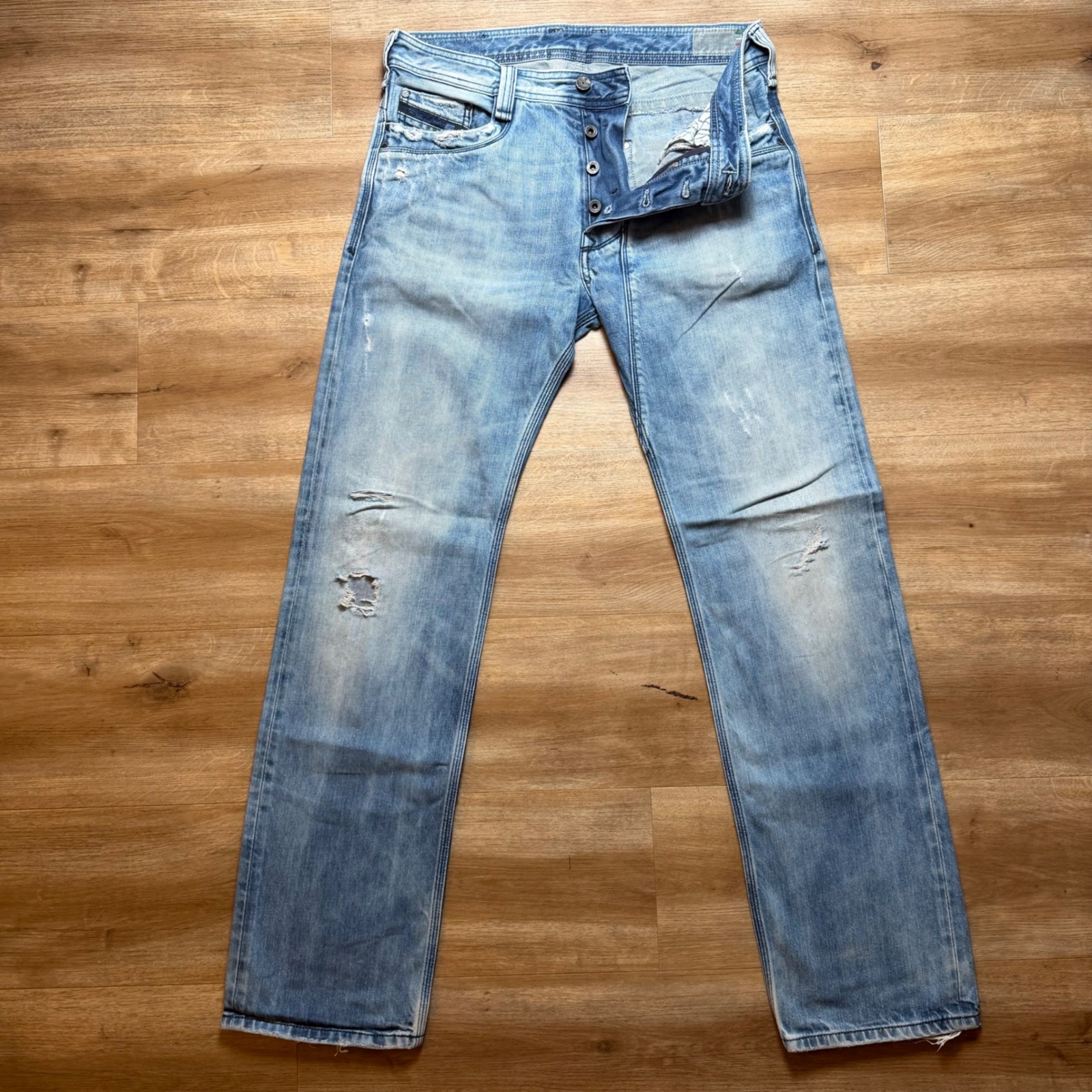 Diesel Timmen Jeans Mens 32x32 Blue Eyecons Edition Straight Leg Made In Italy